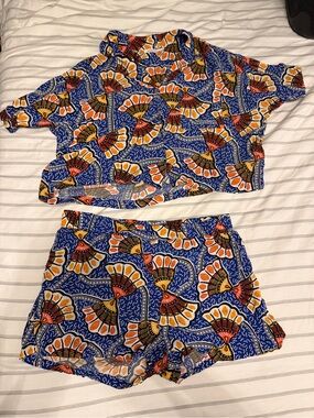 Blue Floral Print Women’s Set - Casual Summer Staple